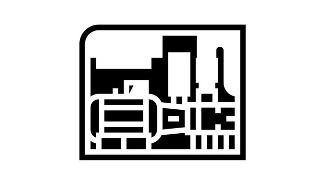 screw air compressor animated glyph icon. screw air compressor sign. isolated on white background