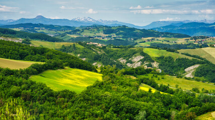 Obraz premium Rural landscape near San Polo and Canossa, Emilia-Romagna
