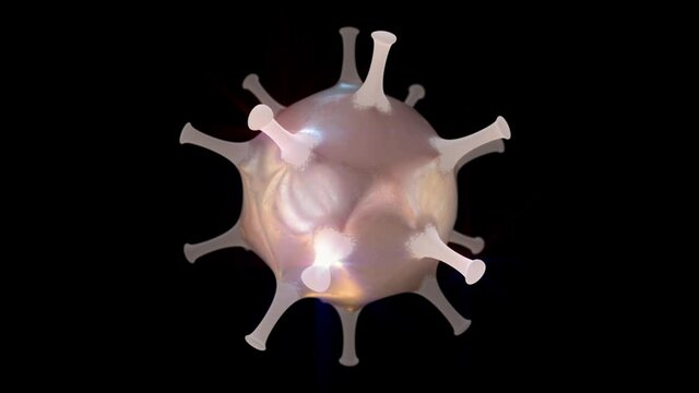 Covid shaped Christmas bauble with matte. The first half of this clip if the animation and the second is the matte so you can use it on any background. It is HD resolution, loopable and 25fps