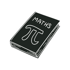 Maths Book  Icon Silhouette Illustration. Education Vector Graphic Pictogram Symbol Clip Art. Doodle Sketch Black Sign.