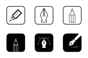 set of pen icons