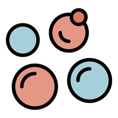 Wash bubbles icon. Outline wash bubbles vector icon color flat isolated