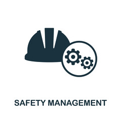 Safety Management icon. Monochrome sign from company management collection. Creative Safety Management icon illustration for web design, infographics and more