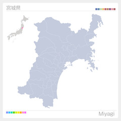 宮城県の地図・Miyagi