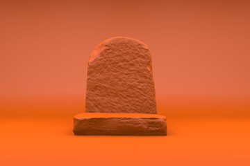 Abstract Podium, Rock Stone Platform Minimal Product Presentatiton, 3D Render
