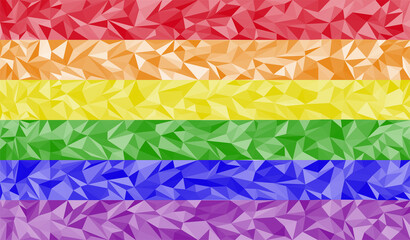 Rainbow color vector of LGBTQ Flag in the form of multi color design. consisting of color, polygon, triangle, lgbtq and pride thought.