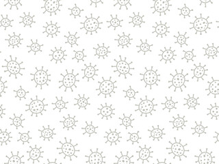 Doodle coronavirus background. hand drawn seamless pattern. Vector illustration