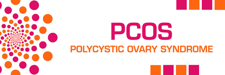 PCOS - Polycystic Ovary Syndrome Pink Orange Dots Horizontal
