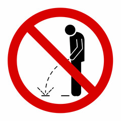 Caution do not urinate during standing in the street sign design vector illustration
