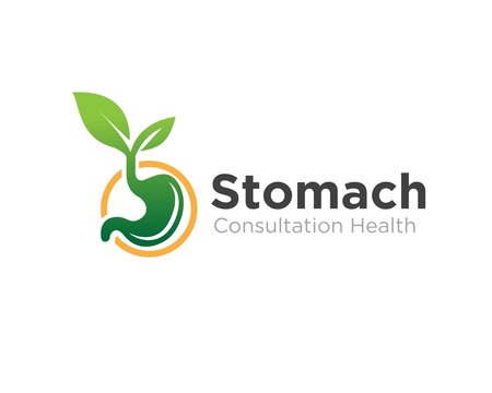 stomach growth eco logo designs for healthy and medical nature service