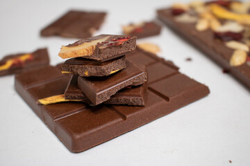 chocolate with nuts and fruit
