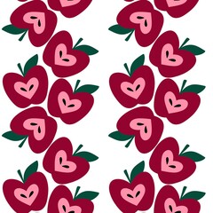 Seamless fruit pattern with apples for gifts