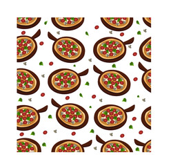 pizza seamless pattern