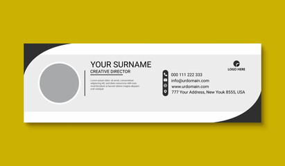Corporate Email signature template or email footer and personal social media cover templates with an author photo place creative modern layout