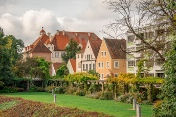 beautiful autumn sunny view of the city of ingolstadt
