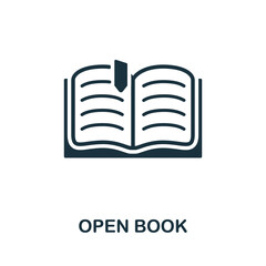 Open Book icon. Monochrome sign from creative learning collection. Creative Open Book icon illustration for web design, infographics and more