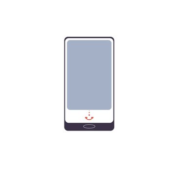 Vector flat cartoon mobile phone isolated on empty background-modern electronic equipment,mobile devices digital technology concept,web site banner ad design