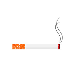 Cigarette icon. Burning Cigarette vector.