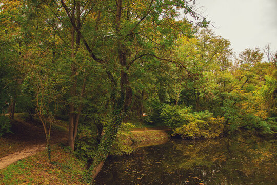 beautiful autumn photos in sprud park in bavaria ingolstadt