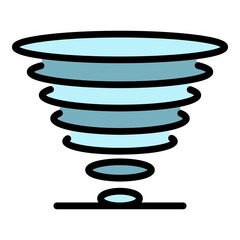 Tornado icon. Outline tornado vector icon color flat isolated