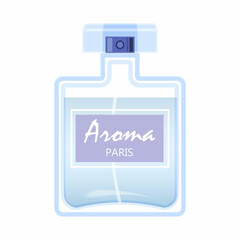 Perfume. Bottle of perfume. Blue perfume, perfume spray.