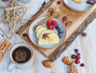 Fruits of fall and coffee