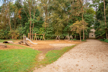playground in autumn in the German city of Ingolstadt