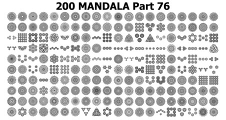 various mandala collections 200 Ethnic Mandala line pattern set Doodles freehand
