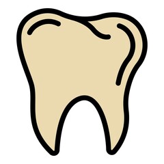 Healthy tooth icon. Outline healthy tooth vector icon color flat isolated