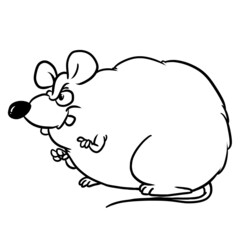 Fat rat anger emotion irritation illustration animal caricature coloring cartoon	