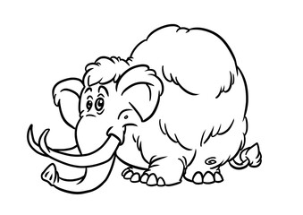 Mammoth ice age illustration cartoon coloring cartoon