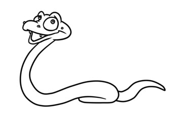 beautiful snake looking smile illustration coloring cartoon