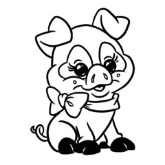 Little pig illustration character coloring cartoon