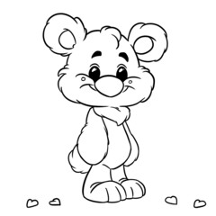 Obraz na płótnie Canvas Little bear postcard character illustration cartoon coloring cartoon