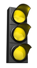 eine Ampel zeigt drei gelbe Signale