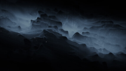 Abstract alien landscape background 3D render illustration