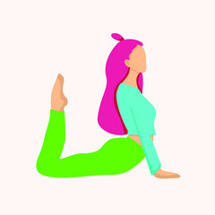 a girl does yoga. the girl is engaged in stretching