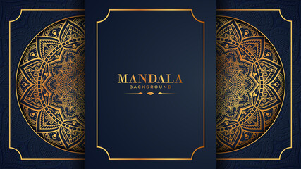 Luxury mandala background with golden arabesque pattern Arabic Islamic east style. Decorative mandala for print, poster, cover, brochure, flyer, banner, and your desired ideas. Mandala for Henna