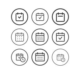 Calendar Date vector web icon set.