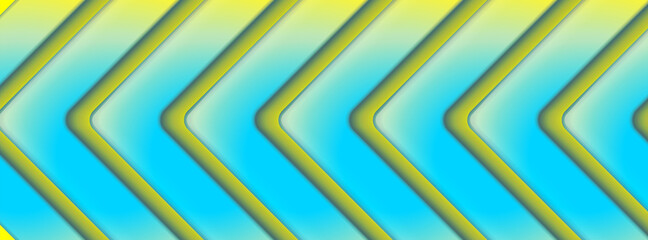 Bright yellow blue smooth arrows abstract tech background