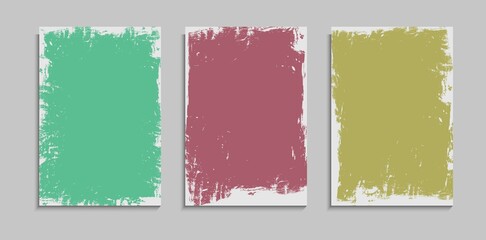Set Of Minimal Abstract Old Vintage Background Frame Template
