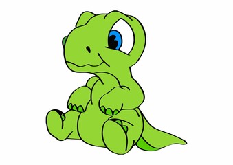 green baby dinosaur cute little dinosaur cartoon
