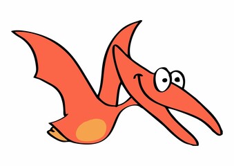 flying pterodactyl, cute flying dinosaur © Lautaro