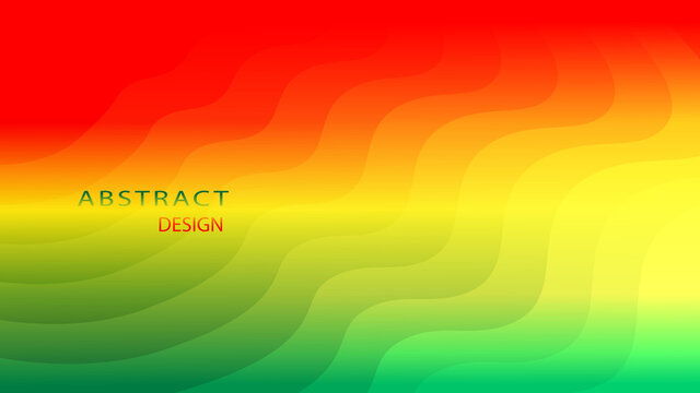 Abstract background with red green yellow waves. Rasta concept.