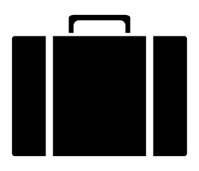Suitcase icon silhouette. Luggage symbol. Flat Vector illustration isolated on white background.