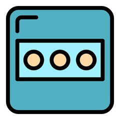 Obraz premium Electric socket plug icon. Outline electric socket plug vector icon color flat isolated