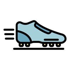 Soccer boot icon. Outline soccer boot vector icon color flat isolated