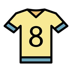 Soccer shirt icon. Outline soccer shirt vector icon color flat isolated