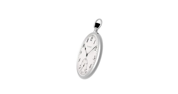 elegant silver pocket watch with hands