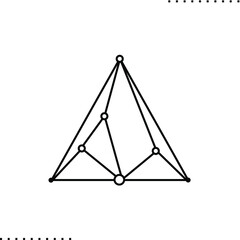 an equilateral triangle and linked points shape vector illustration in outlines